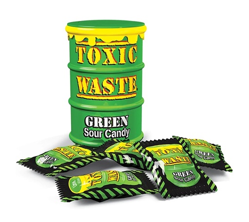 [503513] Toxic Waste Green Sour Candy Drum 42 gr