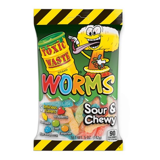 [503861] Toxic Waste Sour Worms 142 g Halal