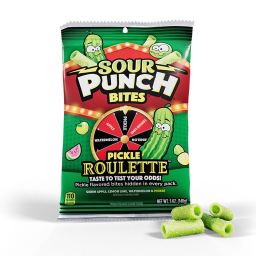 [SS000047] Sour Punch Bites Pickle Roulette 140 g