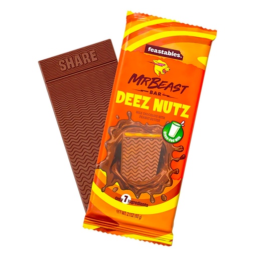 [SS000088] Mr Beast Feastables Chocolat Deez Nutz 60 g