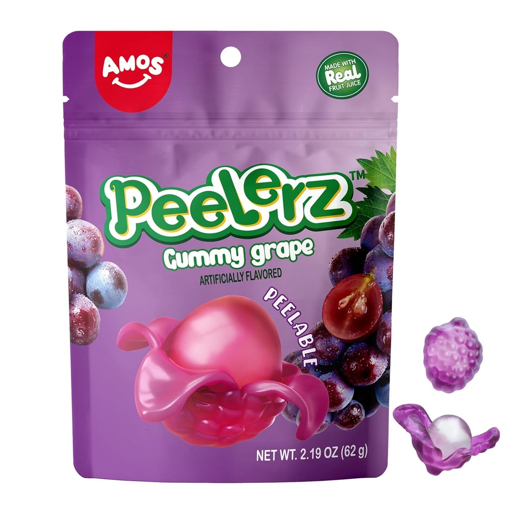 [SS001489 14413 24581] Amos Peelerz Gummy Grape Candy 65 g