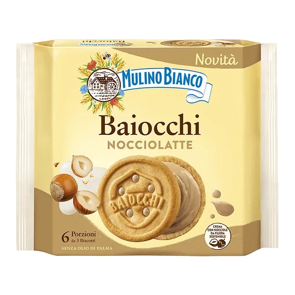 [SS001607] Mulino Bianco Baiocchi Nocc Latte 168 g