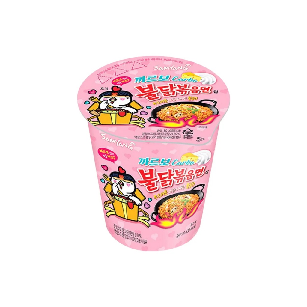 Samyang Buldak Carbonara Hot Chicken Flavor Ramen Cup Rose 80 g