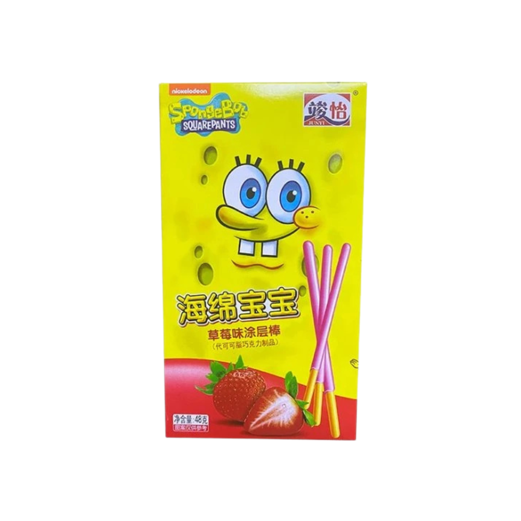 [SS001560] SpongeBob SquarePants Coated Stick Strawberry & Milk Asia 48 g