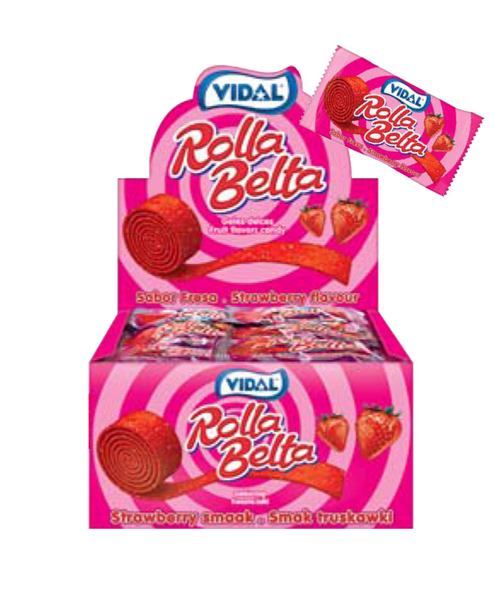 Vidal Box Rolla Belta Strawberry 20gr
