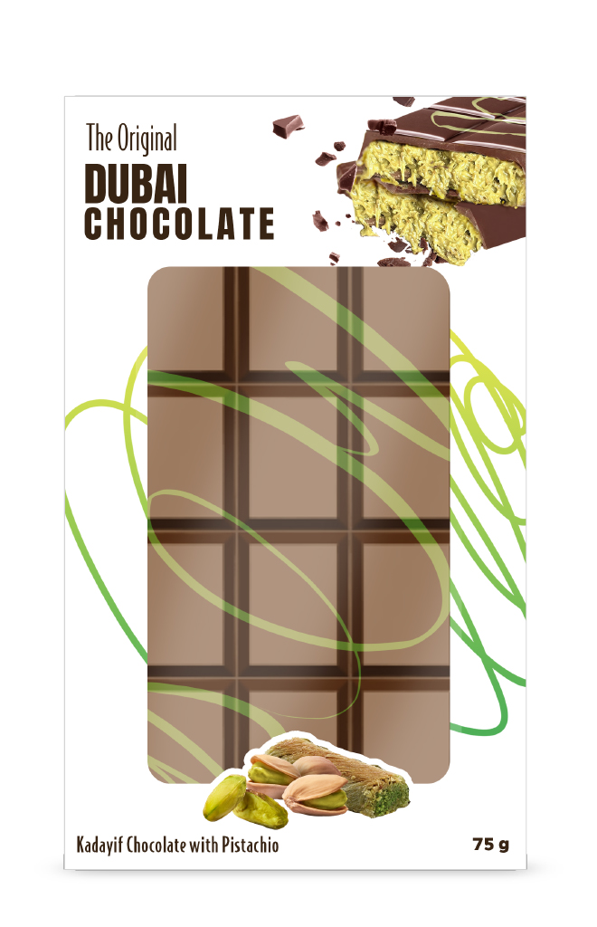 The Original Dubai Chocolate Kadayif and Pistachio 75 g 