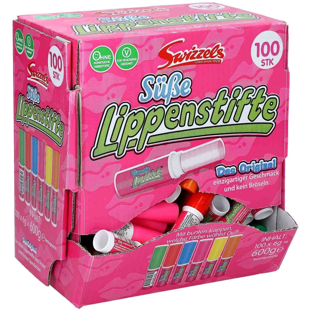 [SS002182] Swizzels Sucettes en Forme de Rouge à Lèvres 100 p.