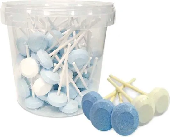 [SS002267] Dextrose Lollys Blauw-Wit 10 gr