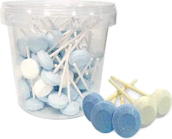 [SS002267] Dextrose Lollys Blauw-Wit 10 gr