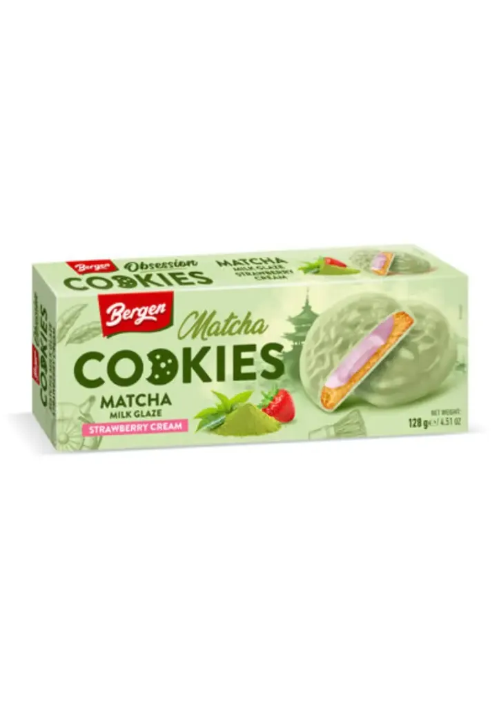[SS009065] Bergen Cookies Matcha Milk Glaze Strawberry Cream - 128 g
