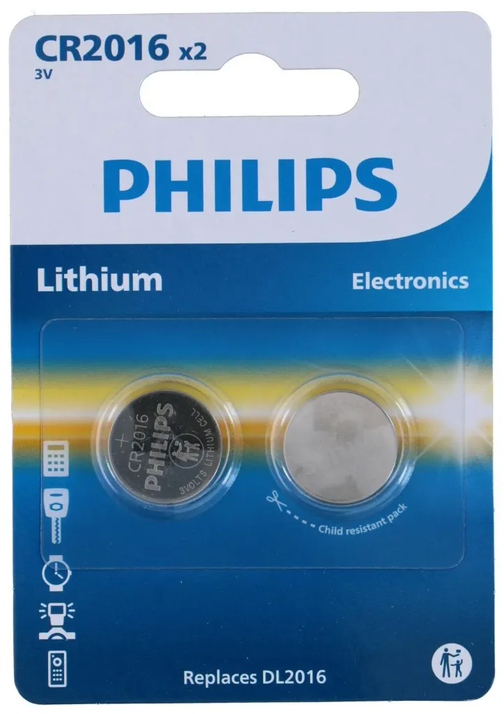 Philips Pile bouton CR2016 3V
