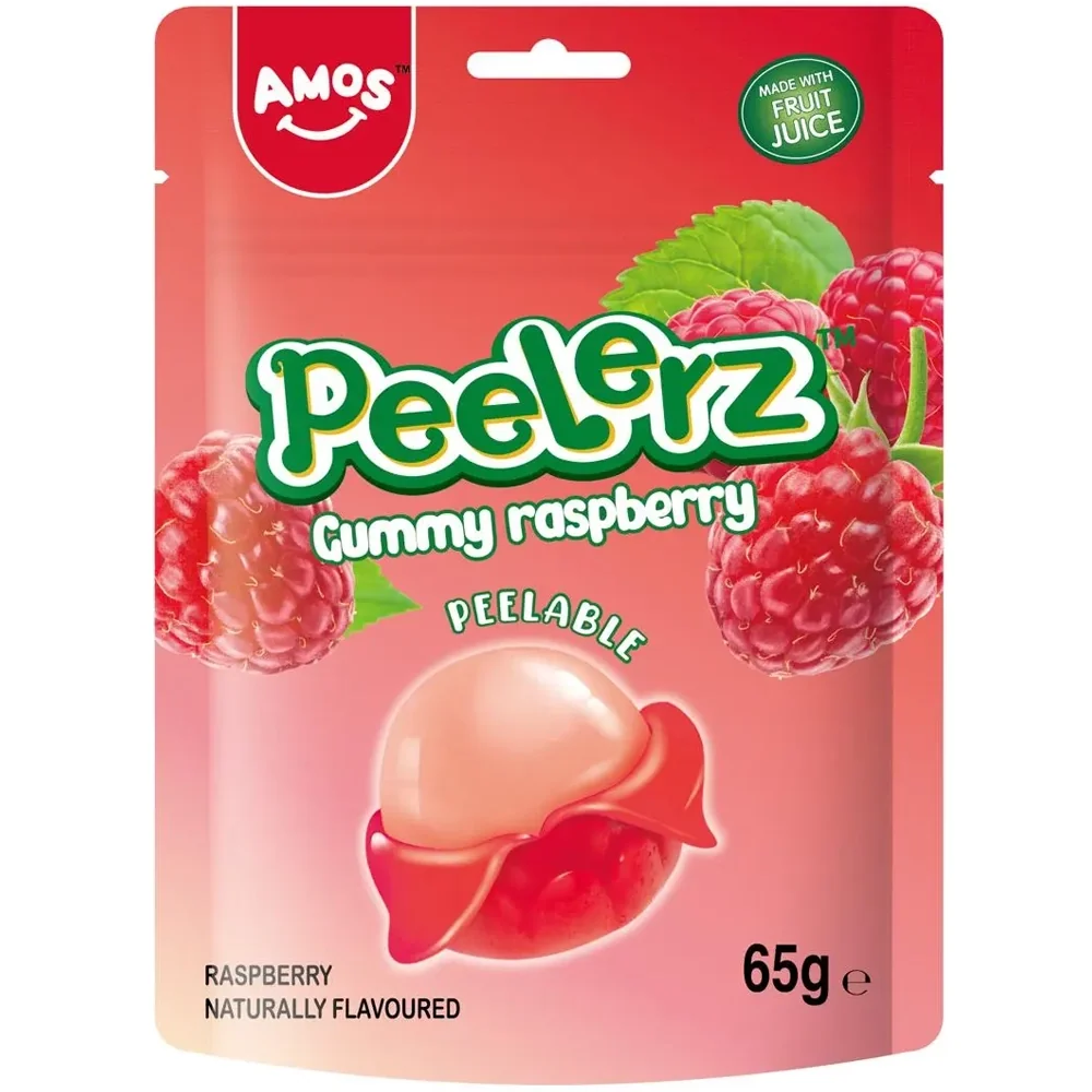 Amos Peelerz Gummy Rasperry 65 g