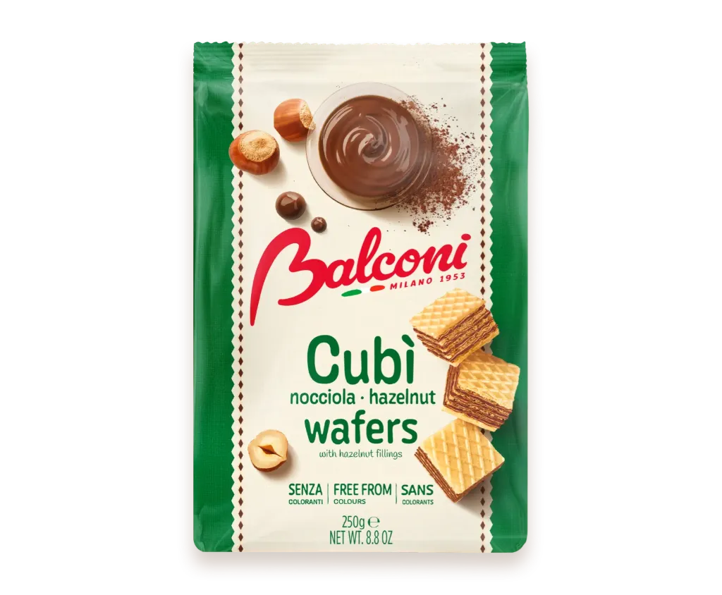 [SS002759 580398] Balconi Cubi Wafers Hazelnut 250g