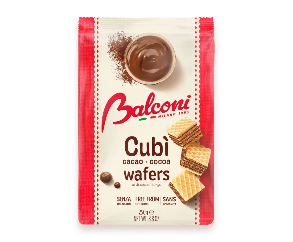 [SS002764] Balconi Cubi Wafer Cacao 250g