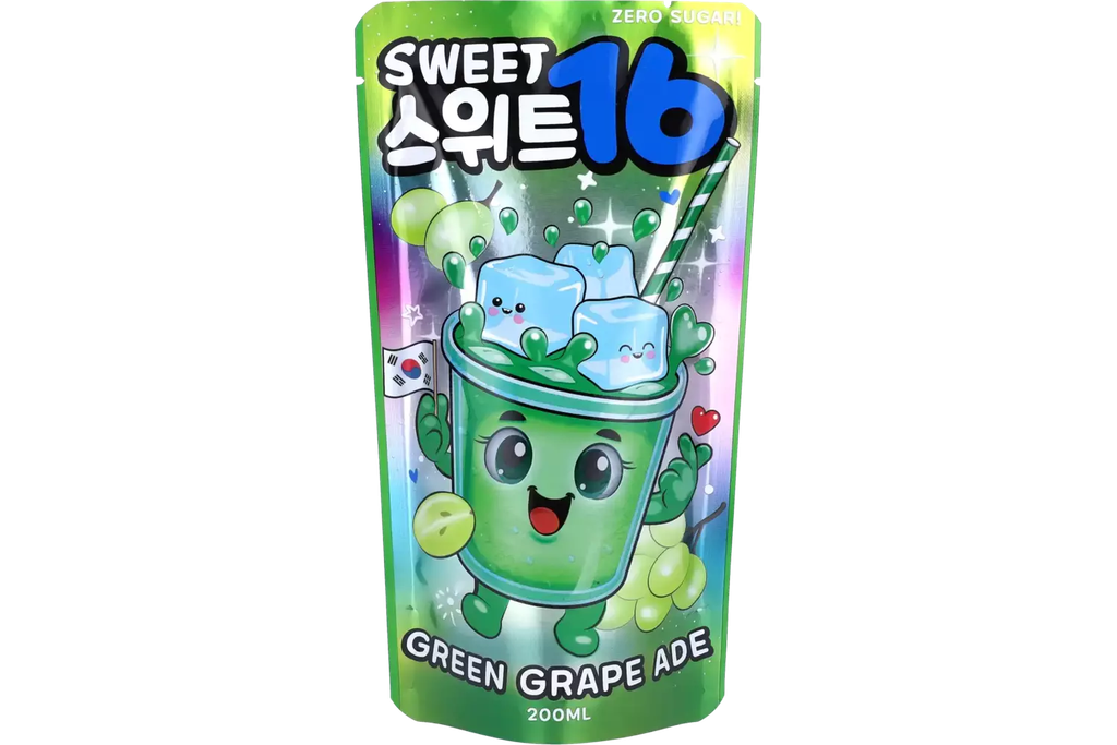 Sweet16 Green Grape Ade Zero Sugar 200 ml