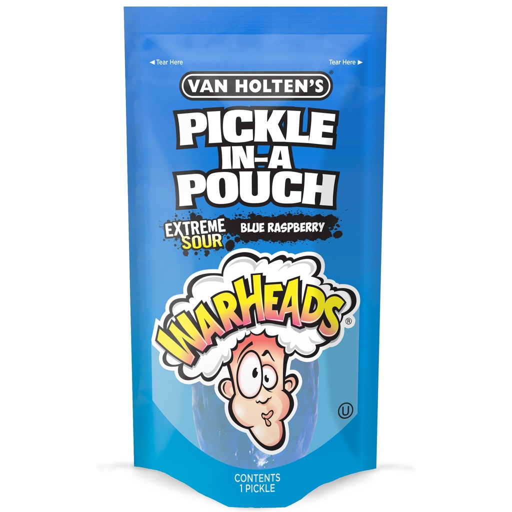 Van Holten's Pickle-In-A-Pouch WARHEADS Blue Raspberry Pickle
