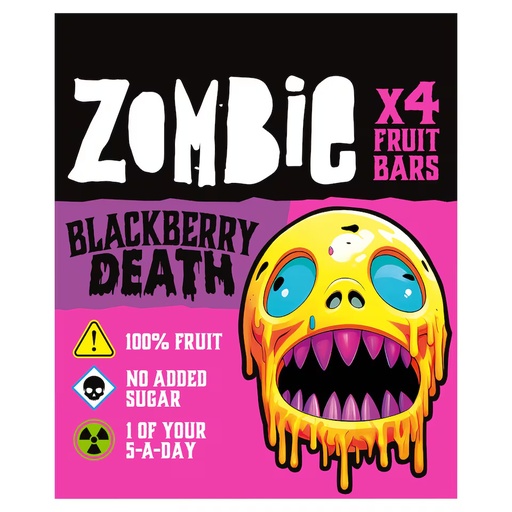 [SS001452] Zombie Blackberry Death Fruit Leather Bars 4 x 25 g