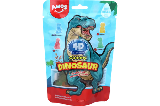 [SS001808] Amos 4D Gummy Dinosaur Fruity 65 g