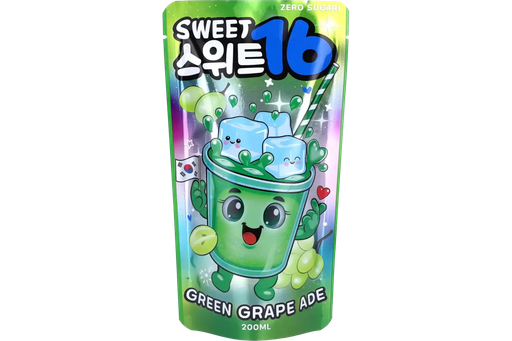 [SS001809] Sweet16 Green Grape Ade Zero Sugar 200 ml