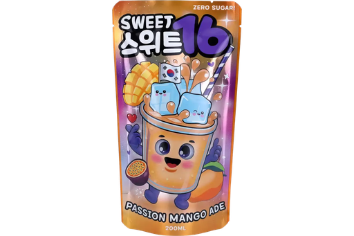 [SS001814] Sweet16 - Passion Mango Ade Zero Sugar 200 ml