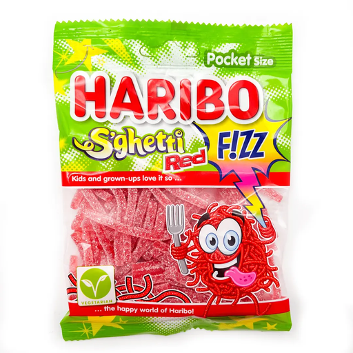[SS001854] Haribo S'ghetti Red Fizz - 28 x 70 gr