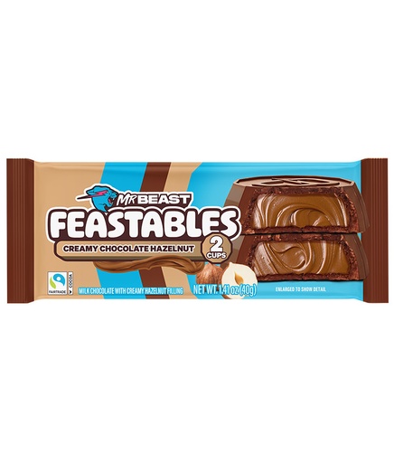 [SS001925] Mr Beast Feastables Creamy Chocolate Hazelnut Cups 40 g