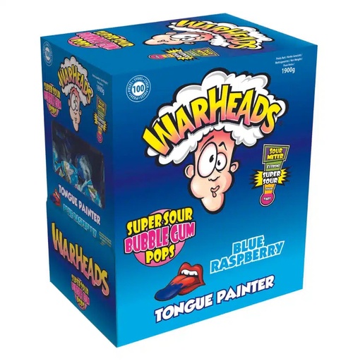 [503547] Warheads Super Sour Blue Rasberry Bubblegum Pop 17 g